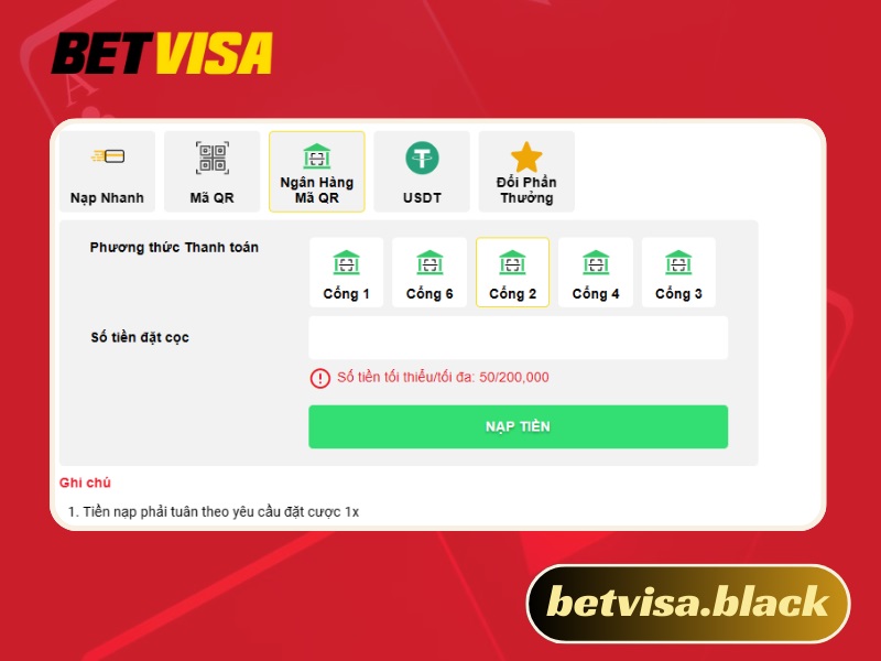 Nạp tiền Betvisa